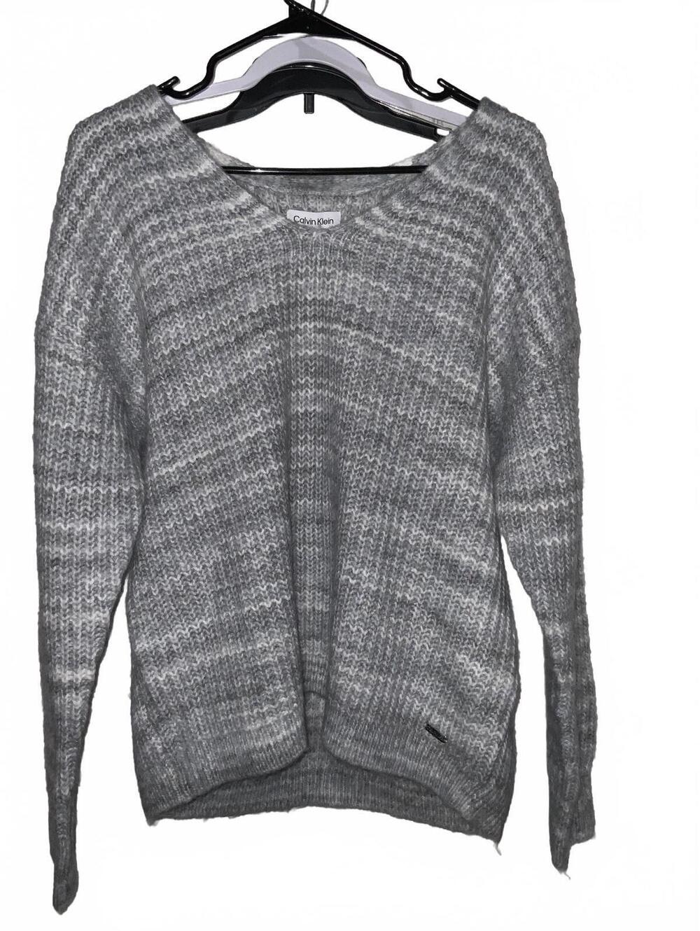 Calvin Klein Womens Gray Knit Pullover Sweater